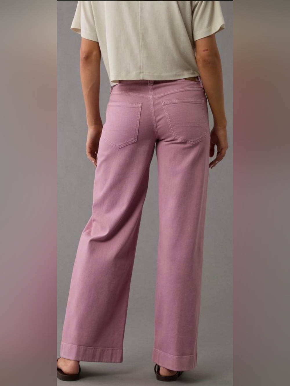 American Eagle Outfitters Mauve Wide-Leg Jeans - Picture 2 of 8